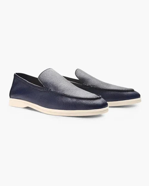 Mocassini in pelle di vacchetta Old Money blu marino