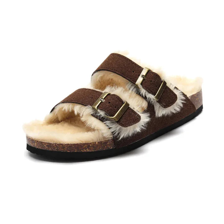 Sandalo indonesiano Fluffy - Marrone scuro