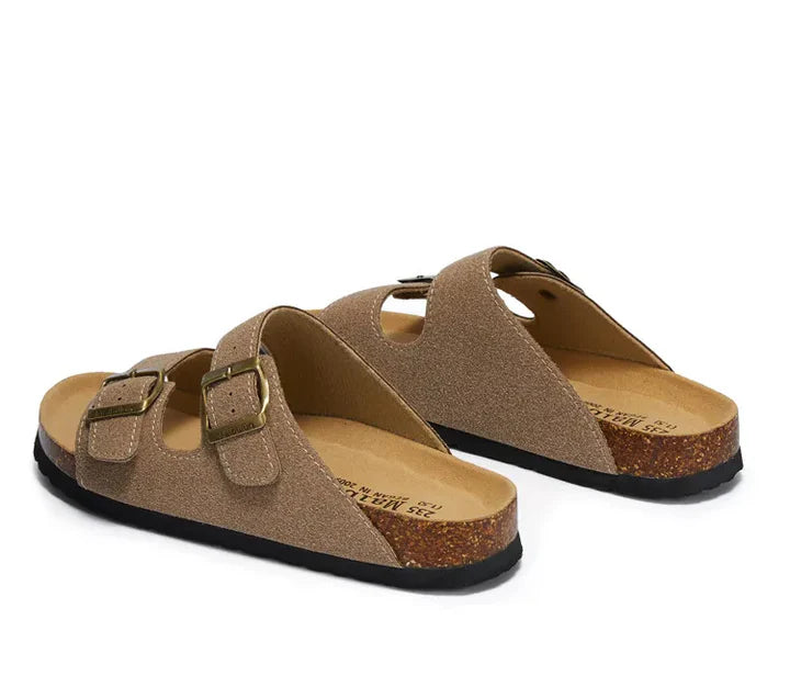 Sandalo in pelle scamosciata Tokio - Sabbia