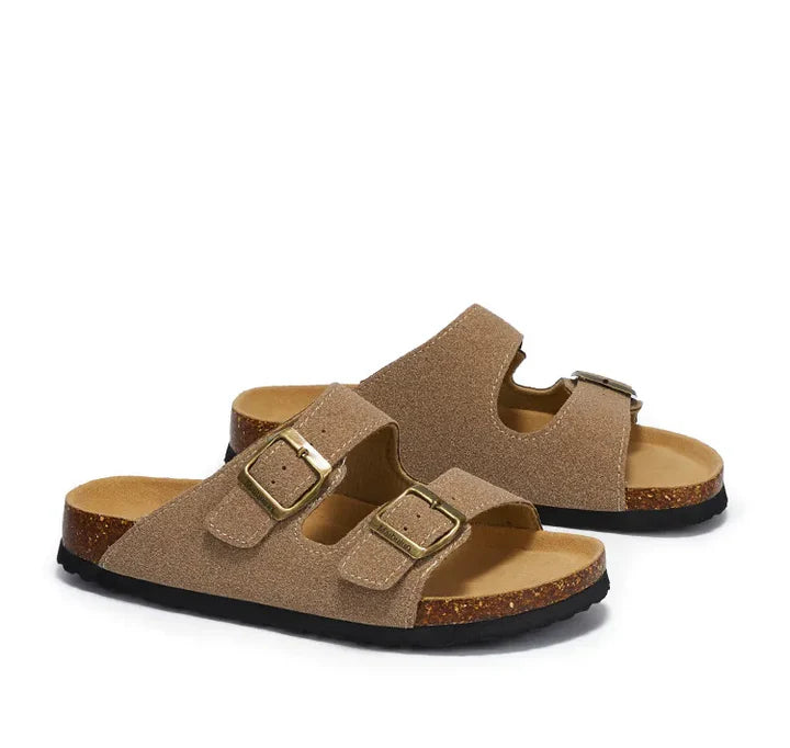 Sandalo in pelle scamosciata Tokio - Sabbia