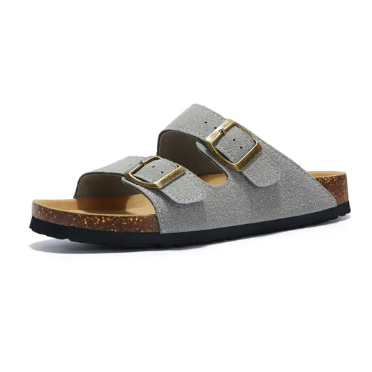 Sandalo in pelle scamosciata Tokio - Grigio chiaro