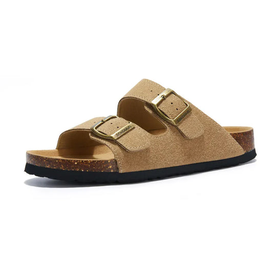 Sandalo in pelle scamosciata Tokio - Marrone chiaro