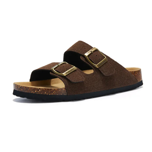 Sandalo in pelle scamosciata Tokio - Marrone scuro