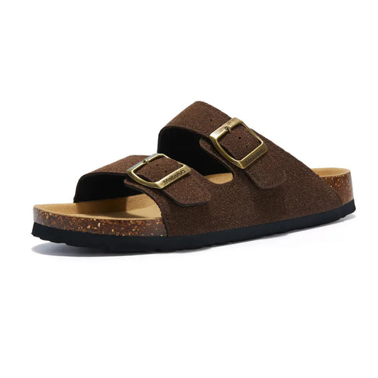 Sandalo in pelle scamosciata Tokio - Marrone scuro