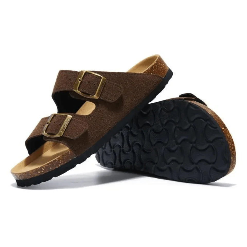 Sandalo in pelle scamosciata Tokio - Marrone scuro