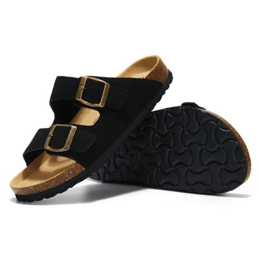 Sandalo in pelle scamosciata Tokio - Nero