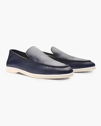 Mocassini in pelle di vacchetta Old Money blu marino