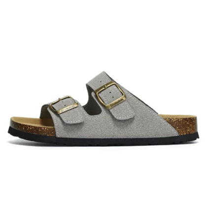 Sandalo in pelle scamosciata Tokio - Grigio chiaro 