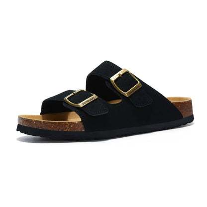 Sandalo in pelle scamosciata Tokio - Nero 